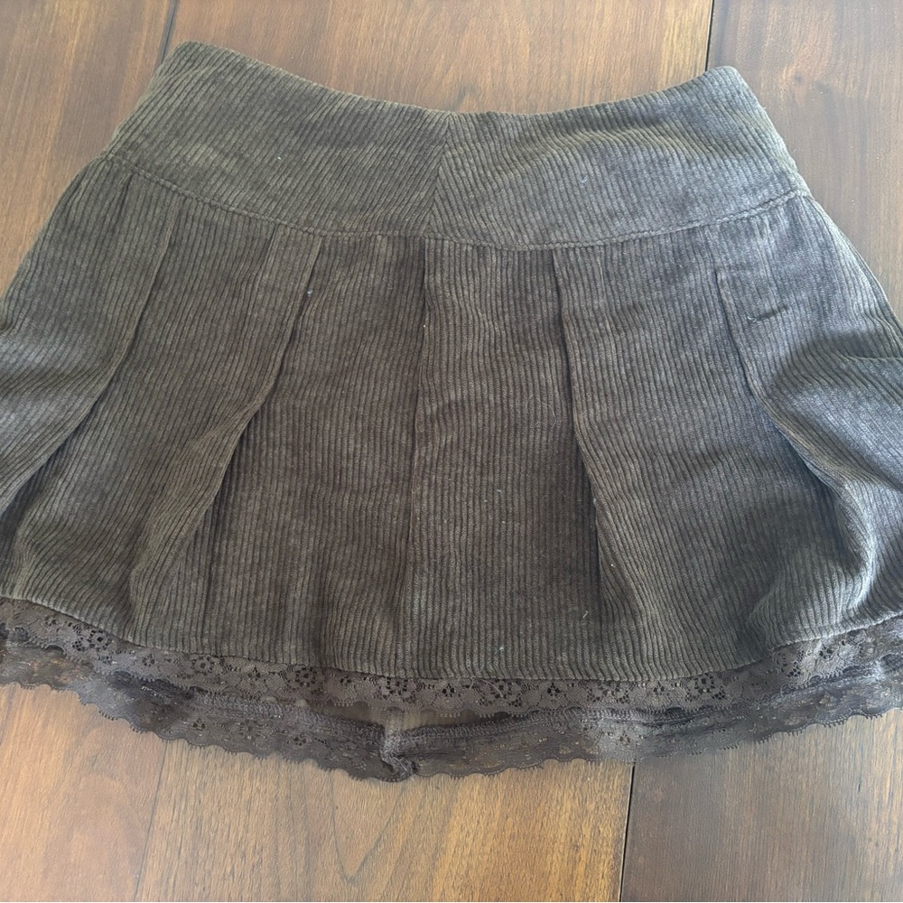 Elegant Black Corduroy Mini Skirt